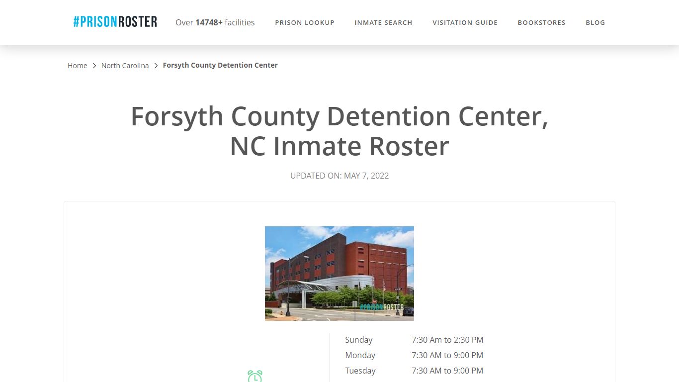 Forsyth County Detention Center, NC Inmate Roster